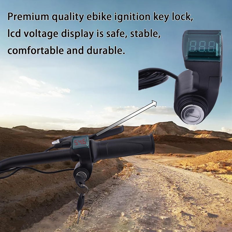 Chokayaky Universal ebike Ignition Switch with Key 12V-96V ebike Throttle with Key and Display 3 Wires Bike Key Ignition Electric Scooter Key Switch ebike Accessories ebike Key Ignition - Image 5